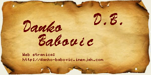 Danko Babović vizit kartica